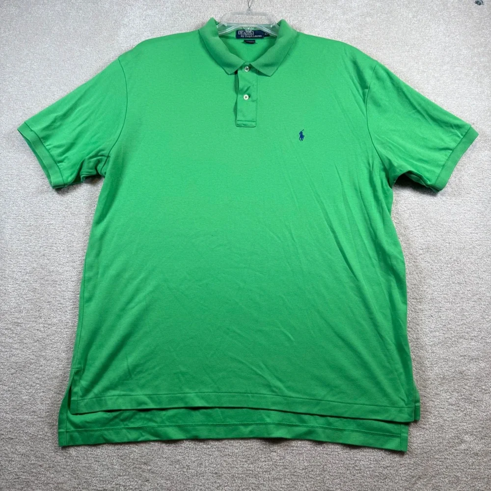 Polo Ralph Lauren‎ Polo Shirt Men XL Green Short Sleeve Cotton Pony Logo Classic